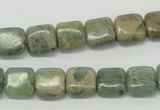 CNS15 16 inches 10*10mm square natural serpentine jasper beads