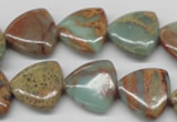 CNS184 15.5 inches 16*16mm triangle natural serpentine jasper beads