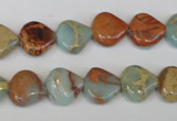 CNS186 15.5 inches 12*12mm triangle natural serpentine jasper beads