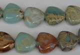 CNS187 15.5 inches 14*14mm triangle natural serpentine jasper beads