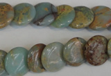 CNS191 15.5 inches 14mm flat round natural serpentine jasper beads