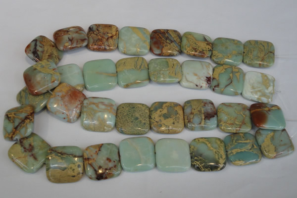 CNS195 15.5 inches 25*25mm square natural serpentine jasper beads