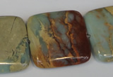 CNS196 15.5 inches 30*30mm square natural serpentine jasper beads