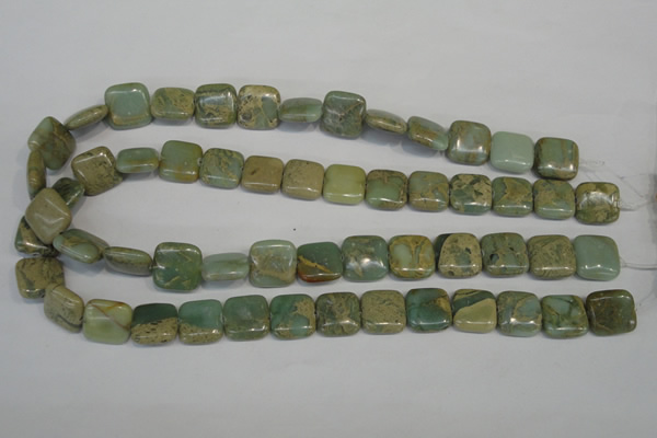 CNS213 15.5 inches 15*15mm square natural serpentine jasper beads