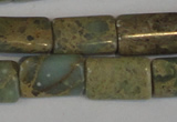 CNS215 15.5 inches 8*12mm flat tube natural serpentine jasper beads