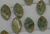 CNS218 Top-drilled 10*18mm marquise natural serpentine jasper beads