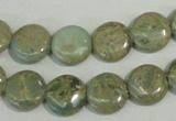 CNS230 15.5 inches 12mm flat round natural serpentine jasper beads