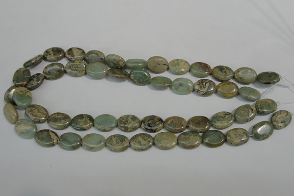 CNS241 15.5 inches 12*16mm oval natural serpentine jasper beads