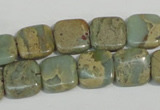 CNS250 15.5 inches 12*12mm square natural serpentine jasper beads