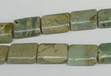 CNS260 15.5 inches 10*14mm flat tube natural serpentine jasper beads