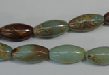 CNS277 15.5 inches 8*16mm rice natural serpentine jasper beads