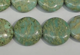 CNS284 15.5 inches 18mm flat round natural serpentine jasper beads