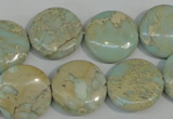 CNS286 15.5 inches 18mm flat round natural serpentine jasper beads