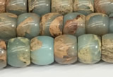 CNS306 15.5 inches 6*8mm rondelle serpentine jasper beads