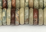 CNS328 15.5 inches 3*10mm rondelle serpentine jasper beads