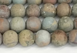 CNS346 15.5 inches 8mm round matte serpentine jasper beads