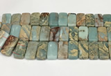 CNS353 7.5 inches 10*20mm rectangle double drilled serpentine jasper beads