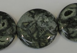 CNS425 15.5 inches 30mm flat round natural serpentine jasper beads