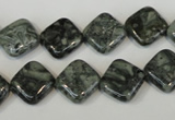 CNS428 15.5 inches 12*12mm diamond natural serpentine jasper beads