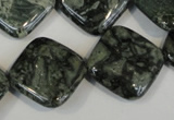 CNS432 15.5 inches 20*20mm diamond natural serpentine jasper beads