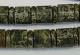 CNS518 15.5 inches 4*14mm rondelle & 12*14mm tube serpentine jasper beads