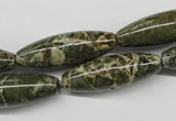 CNS519 15.5 inches 10*30mm rice natural serpentine jasper beads