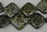 CNS530 15.5 inches 16*16mm diamond natural serpentine jasper beads