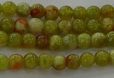 CNS600 15.5 inches 4mm round green dragon serpentine jasper beads