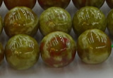 CNS606 15.5 inches 16mm round green dragon serpentine jasper beads