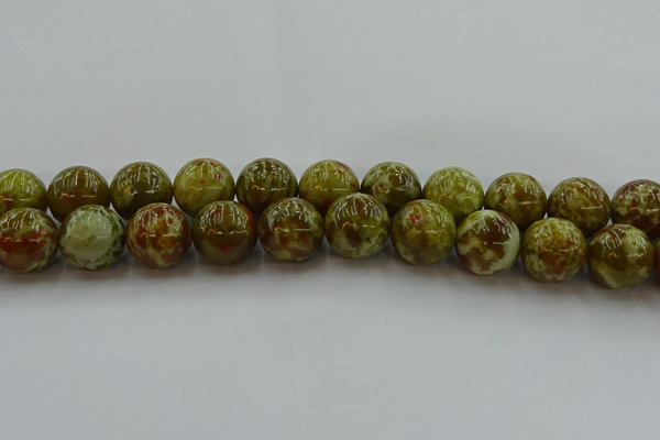 CNS608 15.5 inches 20mm round green dragon serpentine jasper beads