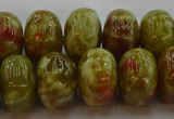 CNS615 15.5 inches 10*16mm rondelle green dragon serpentine jasper beads