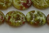 CNS626 15.5 inches 20mm flat round green dragon serpentine jasper beads