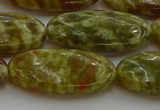 CNS636 15.5 inches 15*30mm oval green dragon serpentine jasper beads