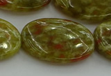 CNS637 15.5 inches 22*30mm oval green dragon serpentine jasper beads