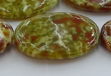 CNS638 15.5 inches 30*40mm oval green dragon serpentine jasper beads