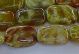 CNS671 15.5 inches 12*16mm rectangle green dragon serpentine jasper beads