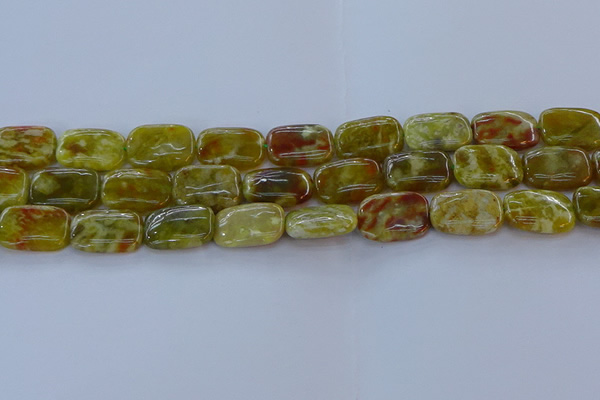 CNS672 15.5 inches 13*18mm rectangle green dragon serpentine jasper beads