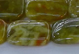 CNS674 15.5 inches 18*25mm rectangle green dragon serpentine jasper beads