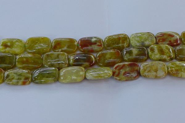 CNS674 15.5 inches 18*25mm rectangle green dragon serpentine jasper beads