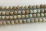 CNS708 15.5 inches 8mm round matte serpentine jasper beads