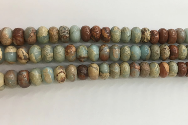 CNS715 15.5 inches 6*10mm rondelle serpentine jasper beads wholesale