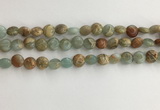 CNS718 15.5 inches 6mm flat round serpentine jasper beads wholesale