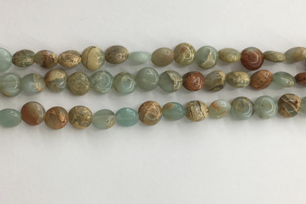 CNS718 15.5 inches 6mm flat round serpentine jasper beads wholesale