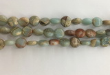 CNS720 15.5 inches 10mm flat round serpentine jasper beads wholesale