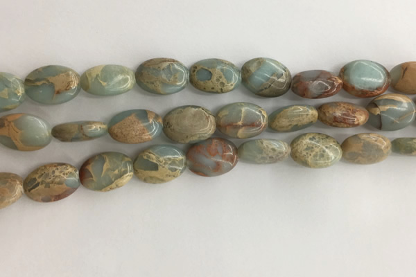 CNS724 15.5 inches 10*14mm oval serpentine jasper beads wholesale