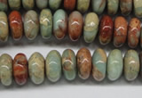 CNS74 15.5 inches 6*12mm rondelle natural serpentine jasper beads