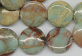 CNS83 15.5 inches 20mm flat round natural serpentine jasper beads