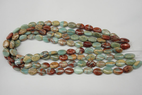 CNS90 15.5 inches 10*14mm oval natural serpentine jasper beads