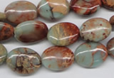 CNS91 15.5 inches 12*16mm oval natural serpentine jasper beads