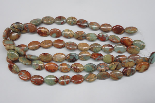 CNS92 15.5 inches 13*18mm oval natural serpentine jasper beads